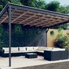 vidaXL Set Divani da Giardino 11 pz con Cuscini in Polyrattan Nero