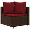 vidaXL Set Divano da Giardino 4 pz con Cuscini Marrone in Polyrattan