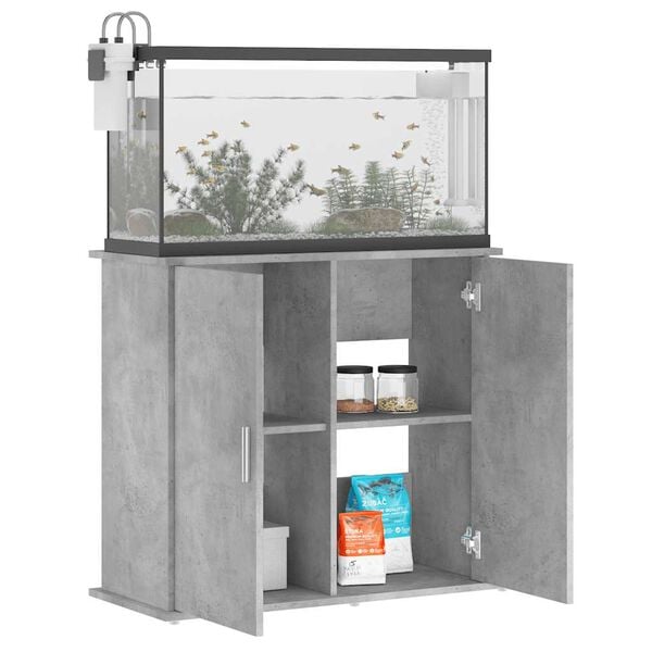 vidaXL Supporto per acquario in cemento grigio 81x36x73 cm in legno ingegnerizzato
