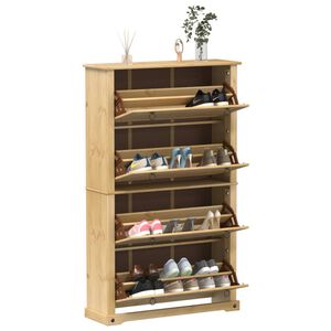vidaXL Scarpiera Corona 99x32x163,5 cm in Legno Massello di Pino