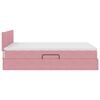 vidaXL Letto con contenitore e LED con led Rosa 140 x 200 cm Velluto
