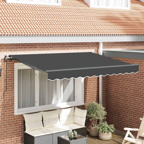vidaXL Tenda Retrattile Antracite 250 x 200 cm Tessuto