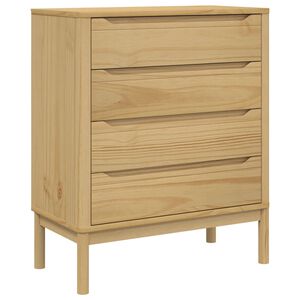 vidaXL Cassettiera FLORO Marrone Cera in Legno Masselo di Pino