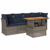 vidaXL Set Divano da Giardino 5 pz con Cuscini Grigio in Polyrattan