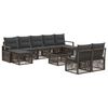 vidaXL Set Divano da Giardino 10 pz Grigio polyrattan