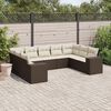 vidaXL Set Divani da Giardino 9pz con Cuscini Marrone in Polyrattan