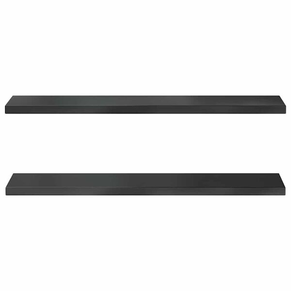 vidaXL Mensole a Muro 2 pz 100x23,5 cm Nero in Acciaio Inossidabile