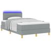 vidaXL Letto a Sorgente LED con led Grigio chiaro 120 x 200 cm Tessuto