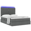 vidaXL Letto con contenitore e LED con led Grigio scuro 140 x 190 cm