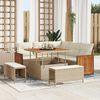 vidaXL Set Divano da Giardino 9 pcs Beige e Crema polyrattan