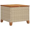 vidaXL Tavolo da Giardino Beige 45x45x37 cm Polyrattan e Legno Acacia