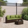 vidaXL Set Divano da Giardino 4 pz con Cuscini Marrone in Polyrattan