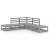vidaXL Set Divani da Giardino 5 pz Grigio in Legno Massello di Pino