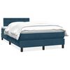 vidaXL Giroletto a Molle con Materasso Blu Scuro 120x210 cm in Velluto