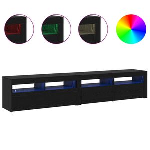 vidaXL Mobile TV 2 pcs Rovere Nero 210 x 35 x 40 cm Legno multistrato