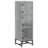 vidaXL Credenza con Ante in Vetro Grigio Sonoma 35x37x120 cm