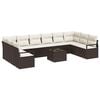 vidaXL Set di divani con cuscino 11 pcs Marrone polyrattan