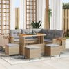 vidaXL Set Divano da Giardino con cuscino 9 pcs Beige e Grigio Chiaro