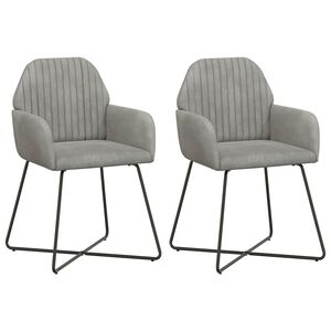 vidaXL Sedie da pranzo 2 pz Velluto Grigio Chiaro 55 x 50 x 84 cm