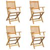 vidaXL Sedia pieghevole 4 pz Bianco Legno massello di acacia