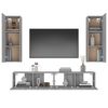 vidaXL Set di Mobili Porta TV 4 pz Grigio Sonoma in Legno Multistrato