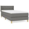 vidaXL Giroletto a Molle con Materasso Grigio Scuro 90x190 cm Tessuto