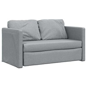 vidaXL Divano Letto da Terra 2 in 1 Grigio Chiaro 112x174x55cm Tessuto
