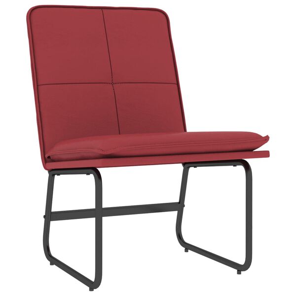 vidaXL Sedia Lounge Rosso Vino 54x75x76 cm in Similpelle