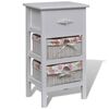 vidaXL Armadio con 1 Cassetto e 2 Cestini Bianco in Legno di Paulownia