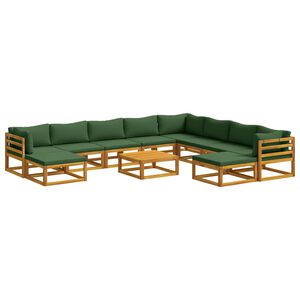 vidaXL Set di divani 11 pz Naturale Legno di Acacia Massello
