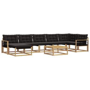 vidaXL Set di divani da esterno 8 pz Bianco e Nero