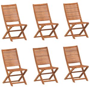 vidaXL Sedie da Giardino Pieghevoli 6 pz 51x66x95 cm Legno di Acacia