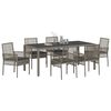 vidaXL Set da Pranzo per Giardino 7 pcs Grigio polyrattan