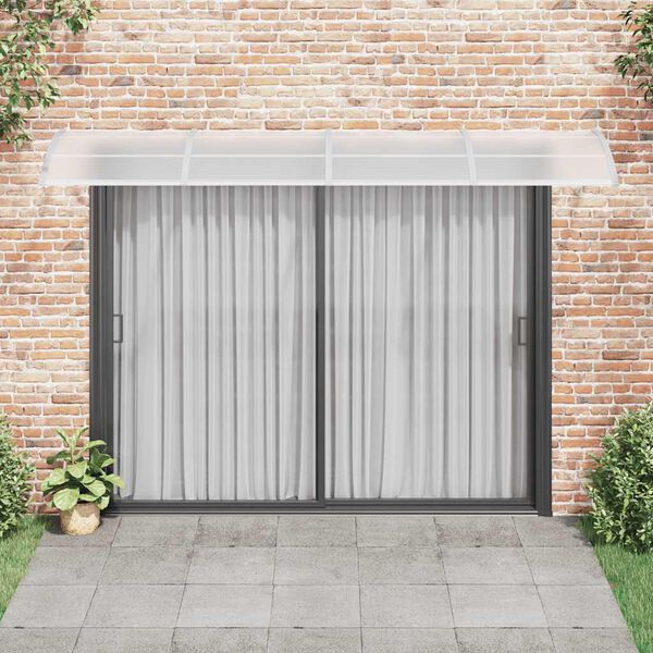 vidaXL Tettoia per Porta Grigio e Trasparente 350x75 cm Policarbonato
