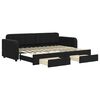 vidaXL Divano Letto Estraibile con Cassetti Nero 80x200 cm in Velluto