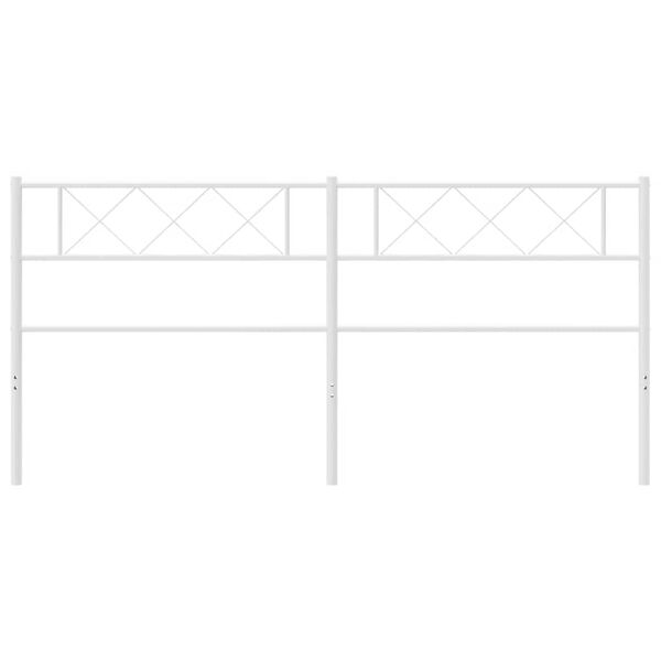 vidaXL Testiera di Ricambio in Metallo Bianco 180 cm
