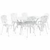 vidaXL Set da Pranzo per Giardino 7 pcs Bianco Alluminio