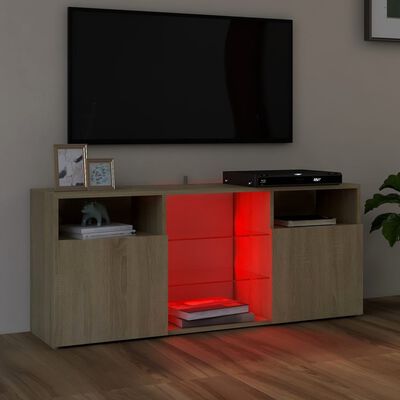 vidaXL Mobile Porta TV con Luci LED Rovere Sonoma 120x30x50 cm