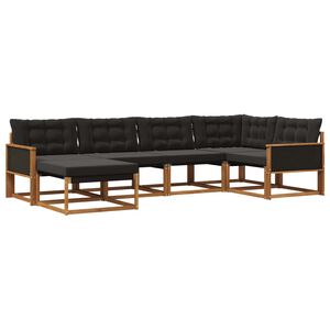 vidaXL Set di divani da esterno 6 pz Naturale e Nero