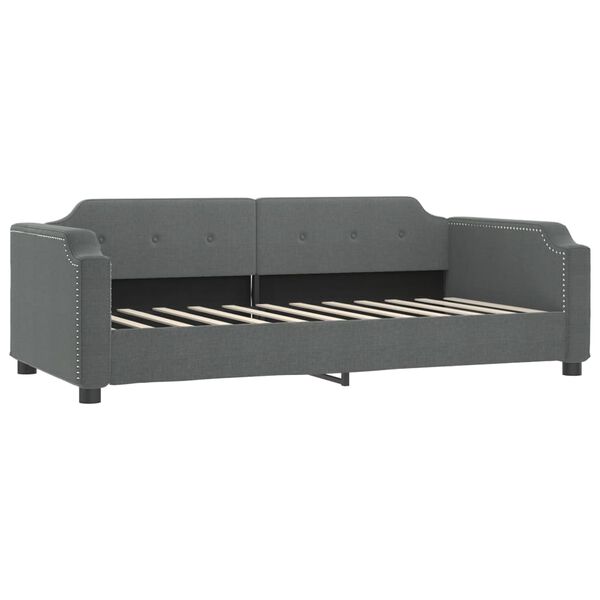vidaXL Divano Letto Estraibile Cassetti Grigio Scuro 90x190cm Tessuto