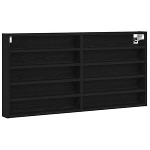 vidaXL Vetrina A parete Rovere Nero 100 x 8,5 x 50 cm