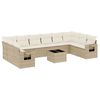 vidaXL Set Divani da Giardino 11 pz con Cuscini Beige in Polyrattan