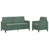vidaXL Set di Divani con Storage 2 pz Verde Mare Poliestere