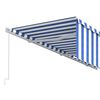 vidaXL Tenda Sole Retrattile Manuale con Parasole 4x3m Blu e Bianc6
