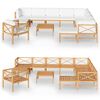 vidaXL Set Divani da Giardino 12pz Cuscini Crema Legno Massello Teak