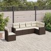 vidaXL Set Divani da Giardino 6 pz con Cuscini Marrone in Polyrattan