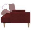 vidaXL Divano Letto a 2 Posti con Poggiapiedi Rosso Vino in Tessuto
