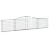 vidaXL Cesti Gabbioni ad Arco 6 pz 400x30x80/100 cm Ferro Zincato