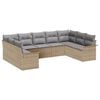 vidaXL Set Divano da Giardino 9 pz Beige polyrattan