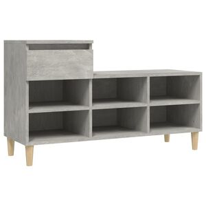 vidaXL Scarpiera Grigio Cemento 102x36x60 cm in Legno Multistrato